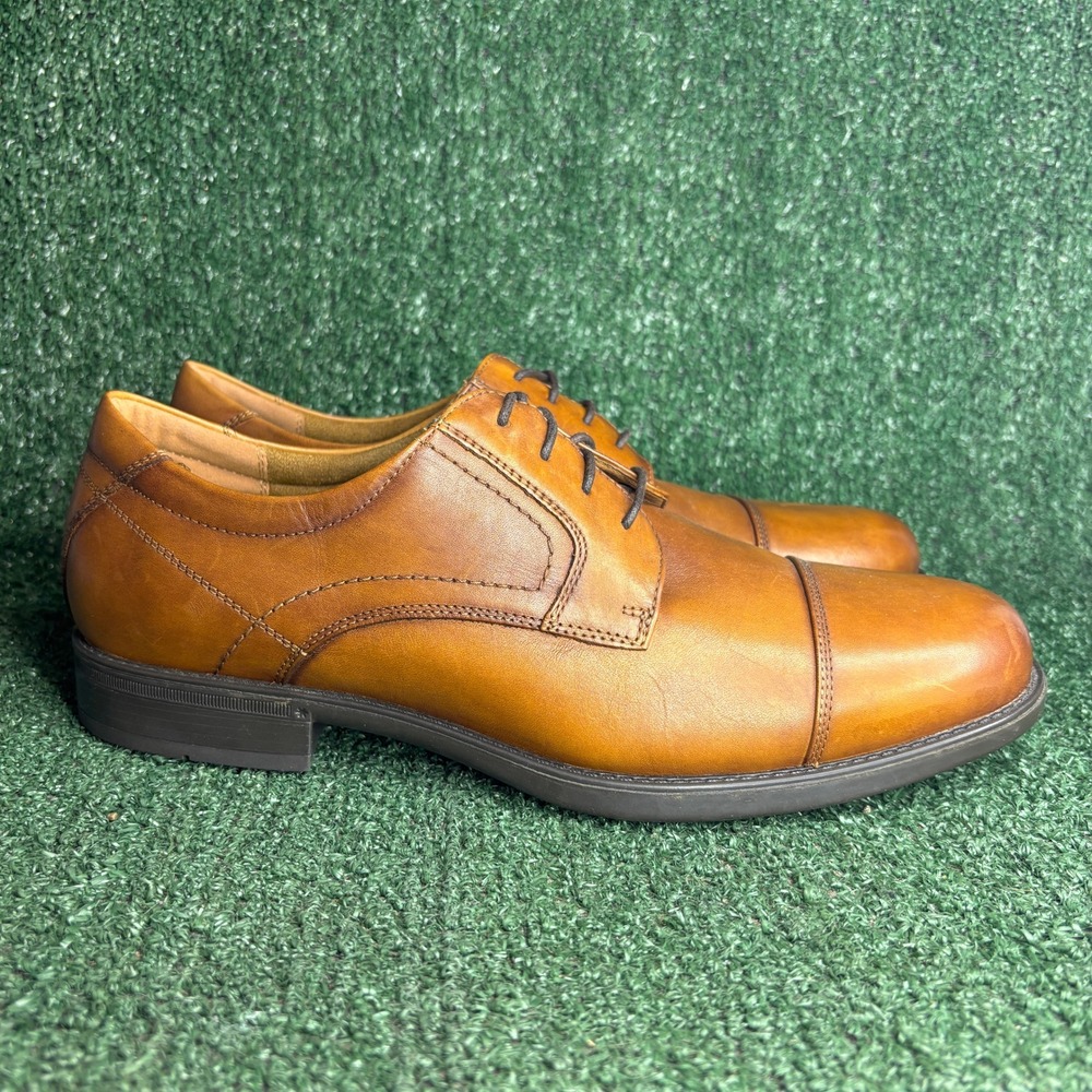 NEW Florsheim Midtown Cap Toe Leather Tech Oxford Brown Mens 10.5EEE Extra Wide